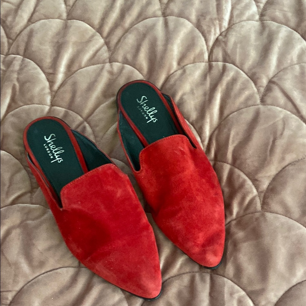 Shellys London Red Mules Elegant Slip-On Shoes